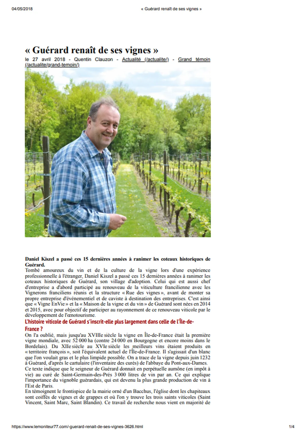 Le Moniteur Guerard Renait De Ses Vignes